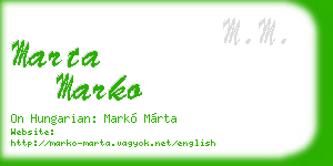 marta marko business card