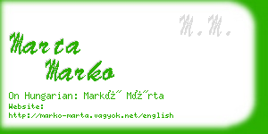 marta marko business card